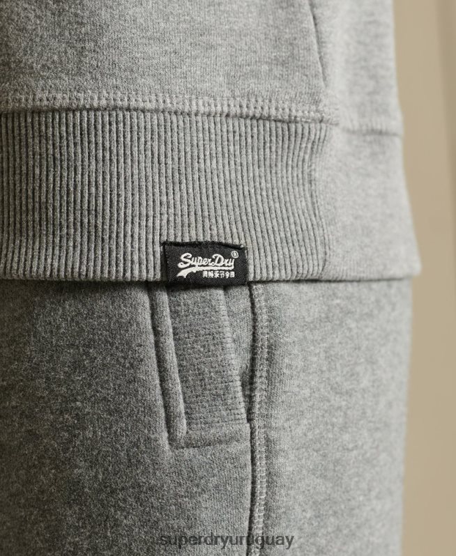 uy Superdry mujer sudadera de algodón orgánico con logo vintage gris DT2N8Z5798 ropa