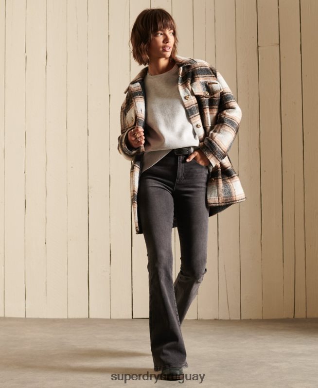 uy Superdry mujer sudadera de algodón orgánico con logo vintage gris claro DT2N8Z5800 ropa