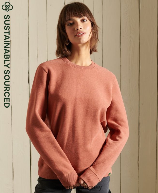 uy Superdry mujer sudadera de algodón orgánico con logo vintage marrón DT2N8Z6139 ropa