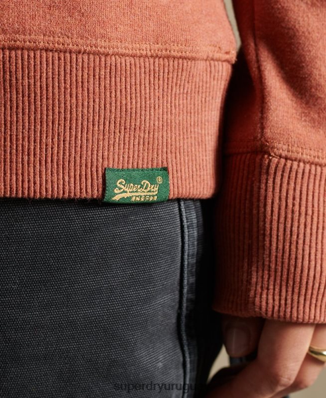 uy Superdry mujer sudadera de algodón orgánico con logo vintage marrón DT2N8Z6139 ropa