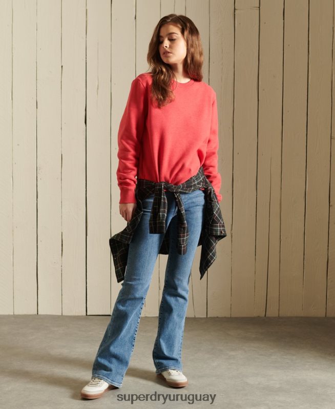 uy Superdry mujer sudadera de algodón orgánico con logo vintage rojo DT2N8Z5940 ropa