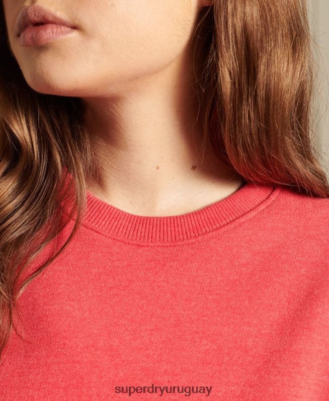 uy Superdry mujer sudadera de algodón orgánico con logo vintage rojo DT2N8Z5940 ropa