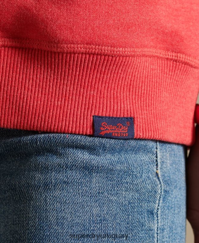 uy Superdry mujer sudadera de algodón orgánico con logo vintage rojo DT2N8Z5940 ropa
