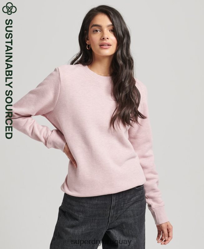 uy Superdry mujer sudadera de algodón orgánico con logo vintage rosa DT2N8Z5762 ropa