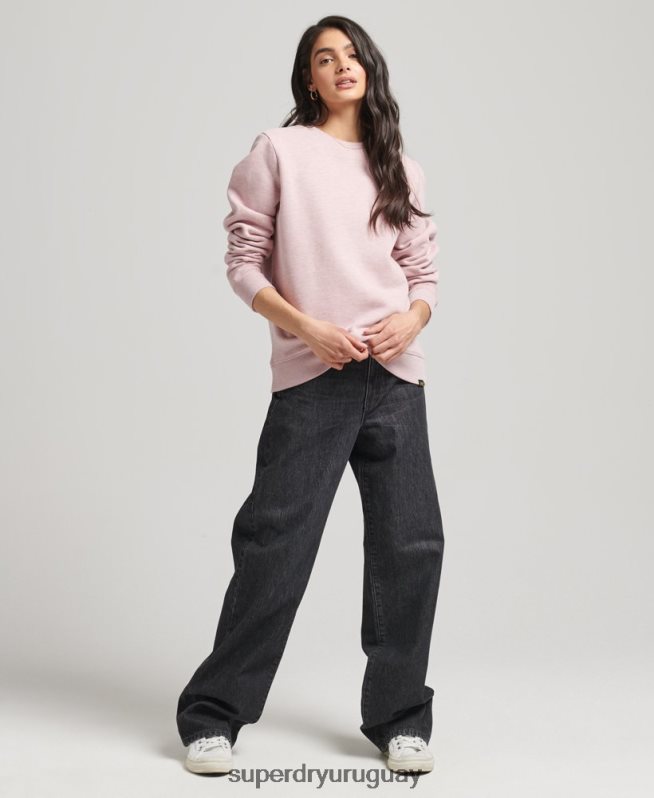 uy Superdry mujer sudadera de algodón orgánico con logo vintage rosa DT2N8Z5762 ropa