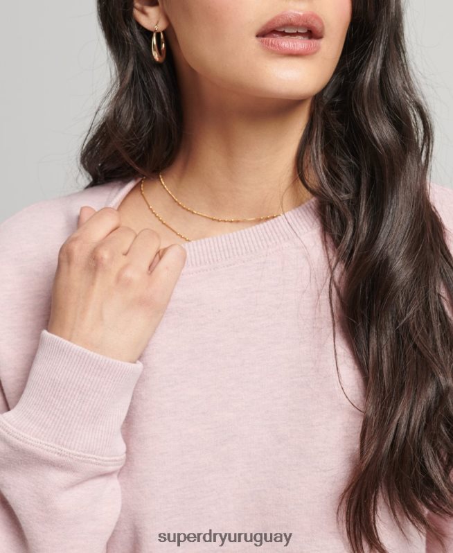 uy Superdry mujer sudadera de algodón orgánico con logo vintage rosa DT2N8Z5762 ropa