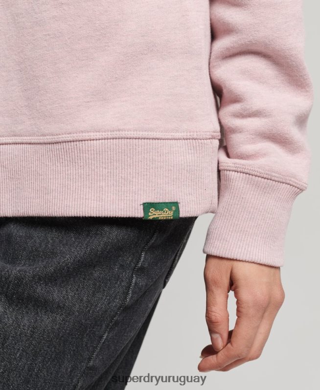 uy Superdry mujer sudadera de algodón orgánico con logo vintage rosa DT2N8Z5762 ropa