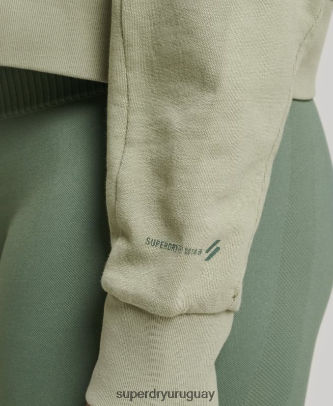 uy Superdry mujer sudadera de algodón orgánico flexible con cuello redondo verde DT2N8Z6031 ropa