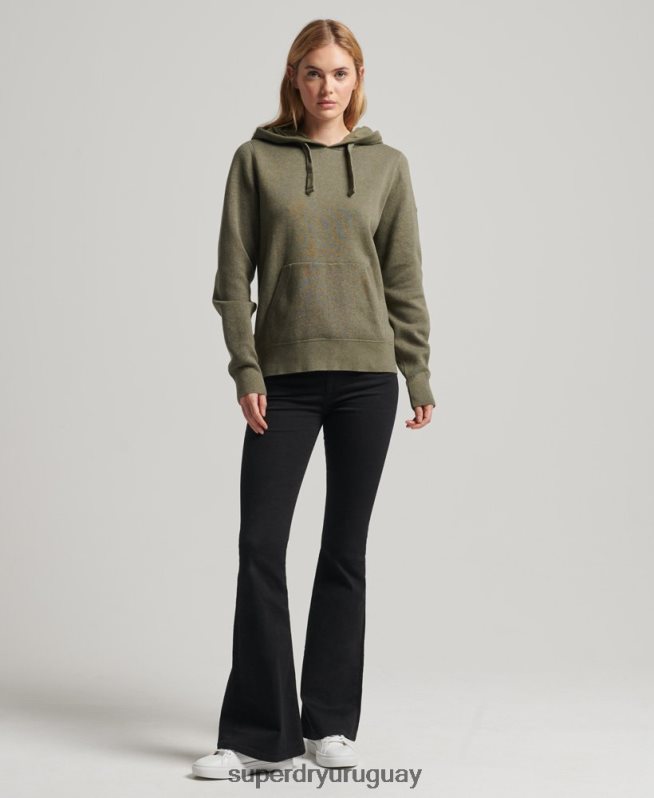 uy Superdry mujer sudadera esencial de algodón orgánico con capucha de algodón orgánico verde DT2N8Z6757 ropa
