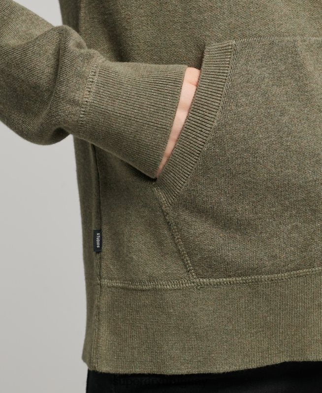 uy Superdry mujer sudadera esencial de algodón orgánico con capucha de algodón orgánico verde DT2N8Z6757 ropa