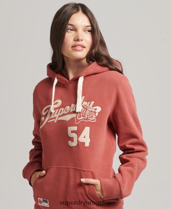 uy Superdry mujer sudadera estilo universitario con capucha naranja DT2N8Z3398 ropa
