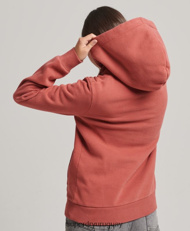 uy Superdry mujer sudadera estilo universitario con capucha naranja DT2N8Z3398 ropa