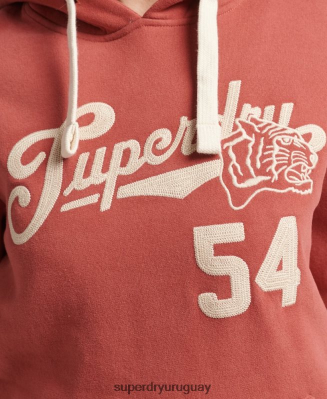 uy Superdry mujer sudadera estilo universitario con capucha naranja DT2N8Z3398 ropa