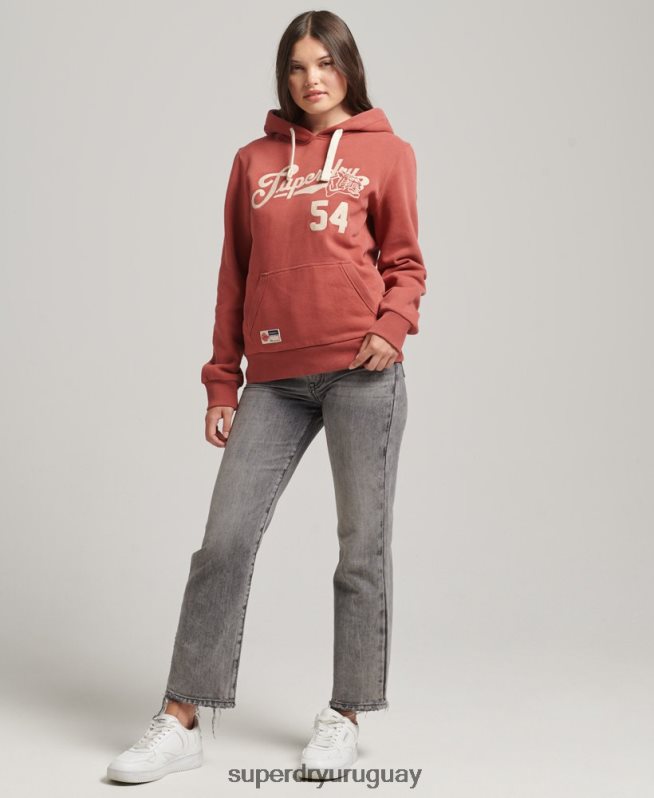 uy Superdry mujer sudadera estilo universitario con capucha naranja DT2N8Z3398 ropa