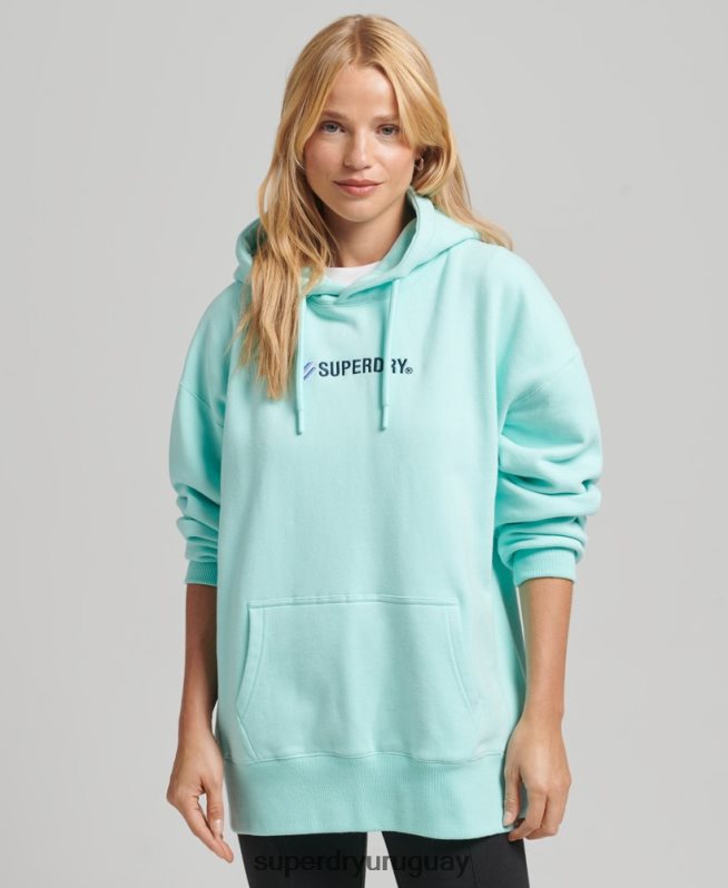 uy Superdry mujer sudadera extragrande con capucha y aplique del logo azul DT2N8Z3434 ropa