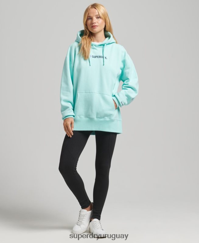 uy Superdry mujer sudadera extragrande con capucha y aplique del logo azul DT2N8Z3434 ropa