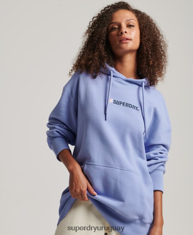 uy Superdry mujer sudadera extragrande con capucha y aplique del logo púrpura DT2N8Z3442 ropa