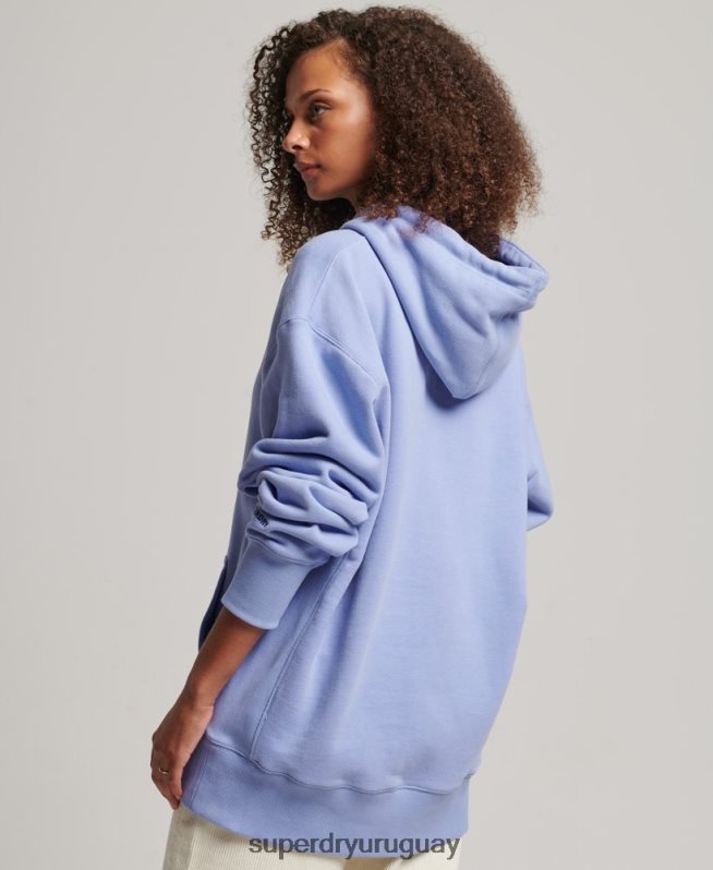 uy Superdry mujer sudadera extragrande con capucha y aplique del logo púrpura DT2N8Z3442 ropa