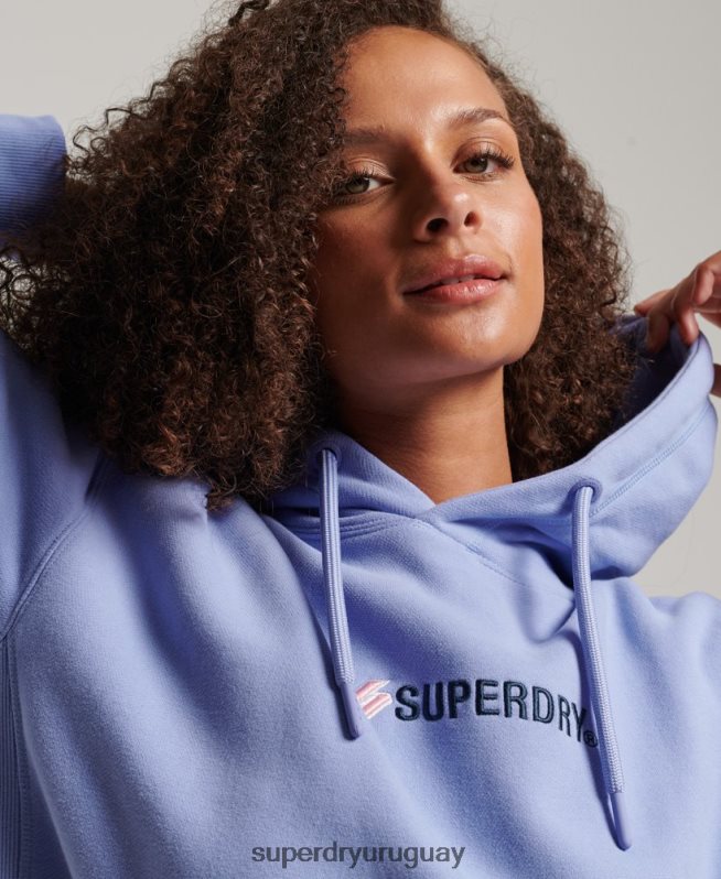 uy Superdry mujer sudadera extragrande con capucha y aplique del logo púrpura DT2N8Z3442 ropa