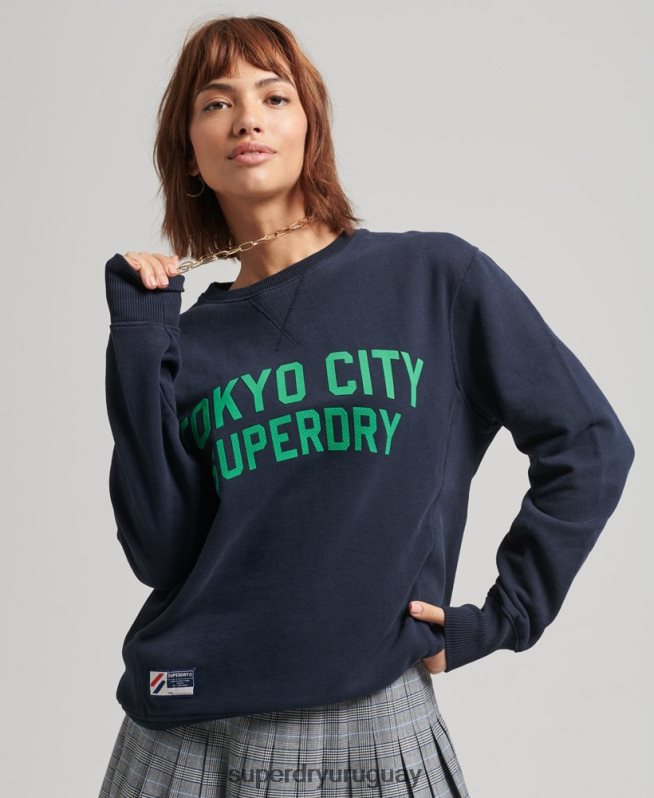 uy Superdry mujer sudadera extragrande con gráfico universitario Armada DT2N8Z6161 ropa