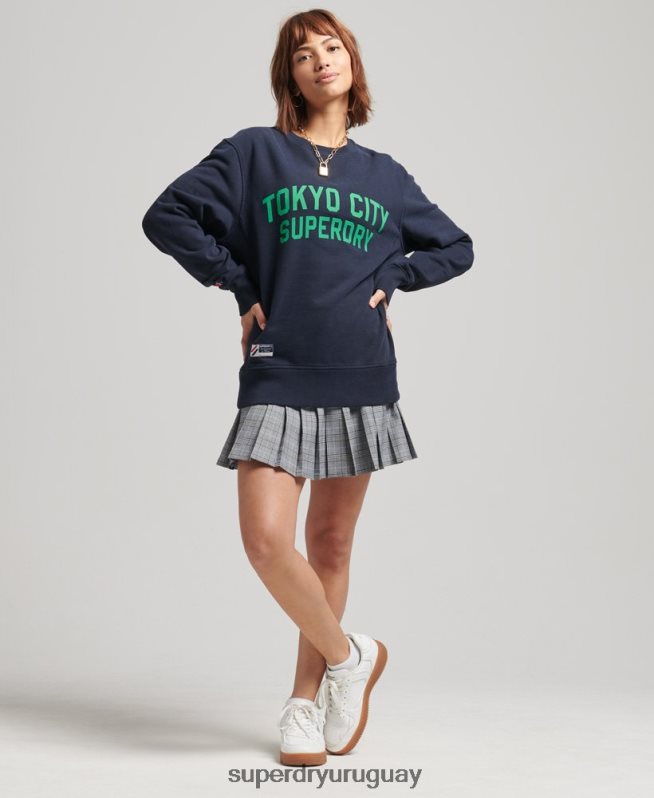 uy Superdry mujer sudadera extragrande con gráfico universitario Armada DT2N8Z6161 ropa