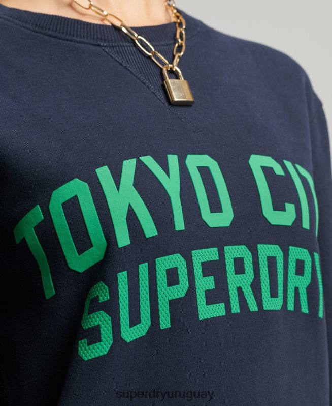 uy Superdry mujer sudadera extragrande con gráfico universitario Armada DT2N8Z6161 ropa