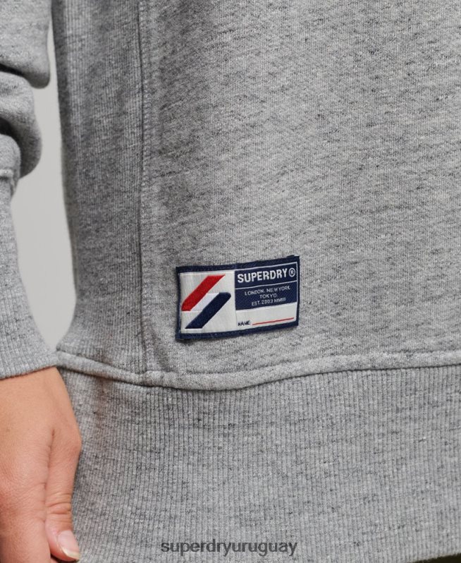 uy Superdry mujer sudadera extragrande con gráfico universitario gris claro DT2N8Z6163 ropa