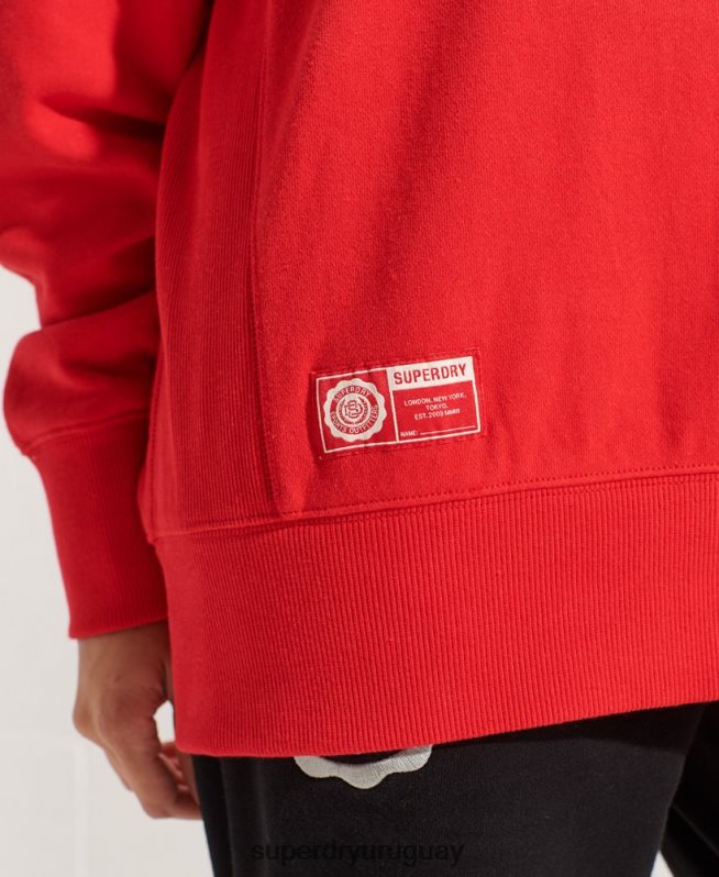 uy Superdry mujer sudadera extragrande con gráfico universitario rojo DT2N8Z5838 ropa