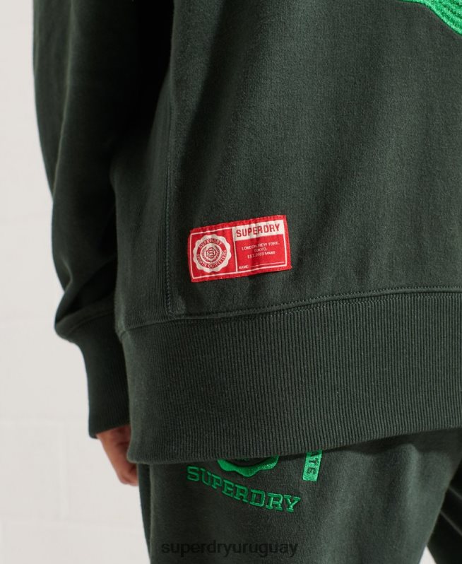 uy Superdry mujer sudadera extragrande con gráfico universitario verde DT2N8Z5836 ropa