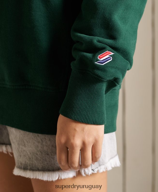 uy Superdry mujer sudadera extragrande con gráfico universitario verde DT2N8Z6162 ropa