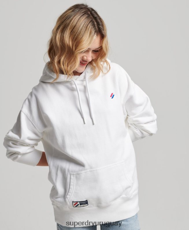 uy Superdry mujer sudadera extragrande esencial de algodón orgánico blanco DT2N8Z5768 ropa