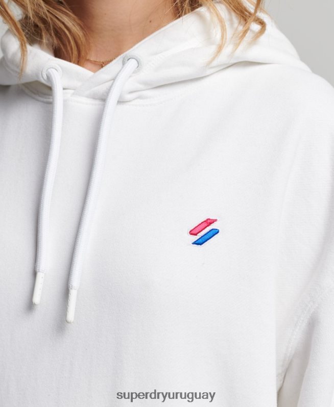 uy Superdry mujer sudadera extragrande esencial de algodón orgánico blanco DT2N8Z5768 ropa