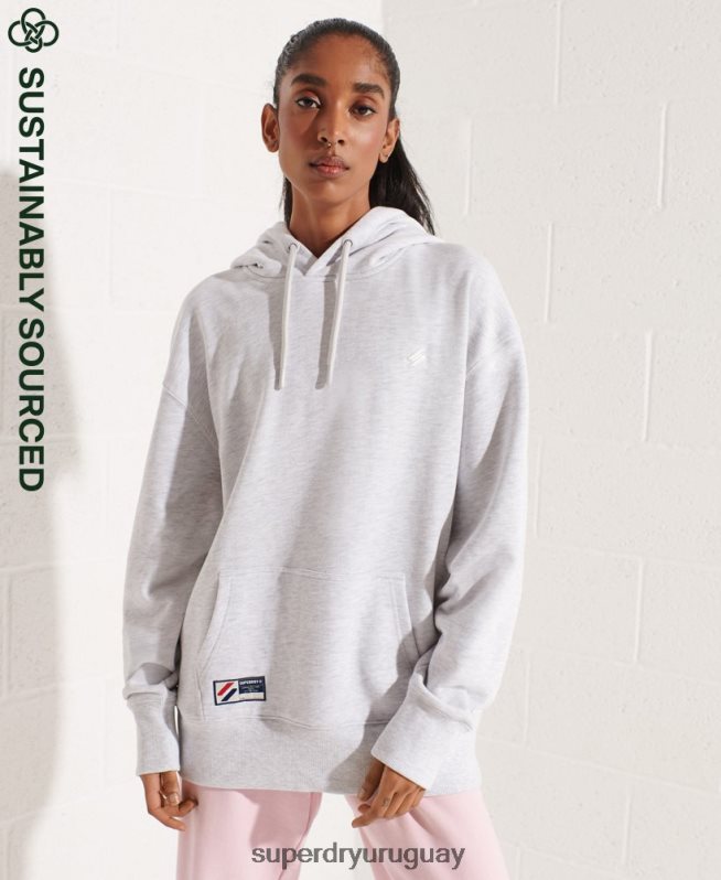 uy Superdry mujer sudadera extragrande esencial de algodón orgánico gris claro DT2N8Z5852 ropa
