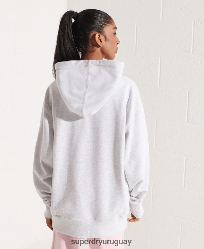 uy Superdry mujer sudadera extragrande esencial de algodón orgánico gris claro DT2N8Z5852 ropa