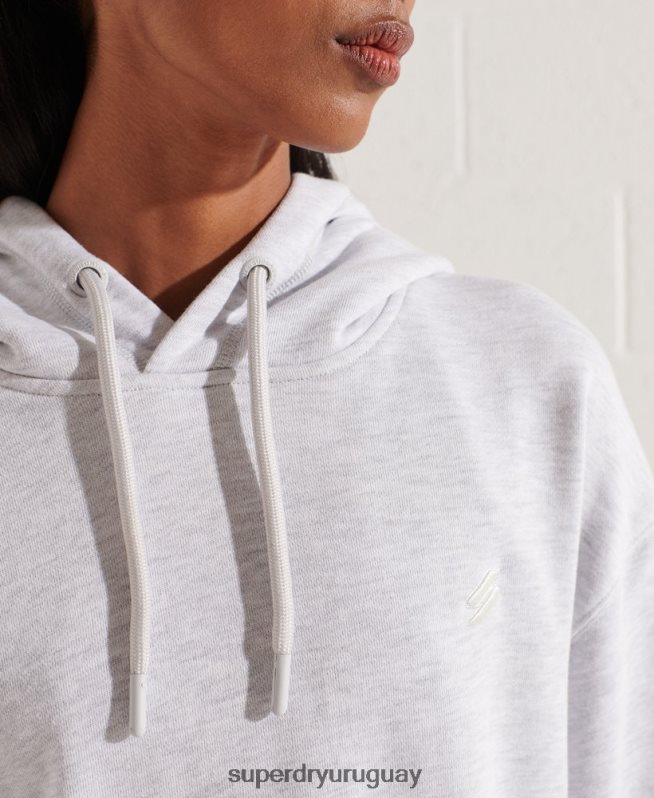uy Superdry mujer sudadera extragrande esencial de algodón orgánico gris claro DT2N8Z5852 ropa