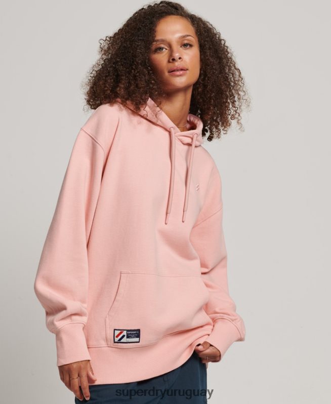 uy Superdry mujer sudadera extragrande esencial de algodón orgánico rosa DT2N8Z3380 ropa