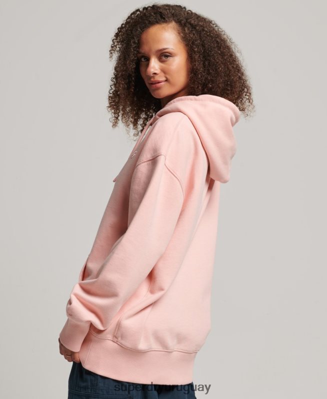 uy Superdry mujer sudadera extragrande esencial de algodón orgánico rosa DT2N8Z3380 ropa
