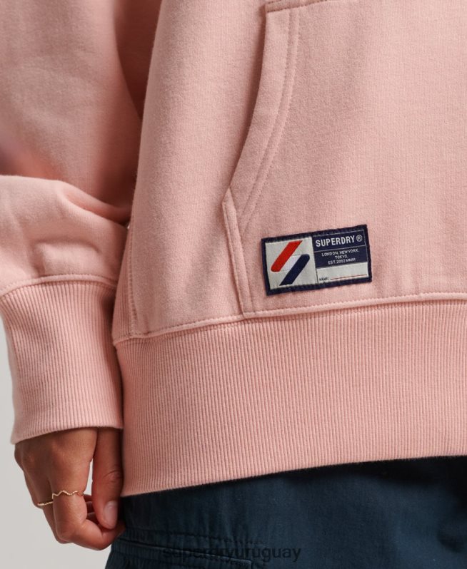 uy Superdry mujer sudadera extragrande esencial de algodón orgánico rosa DT2N8Z3380 ropa