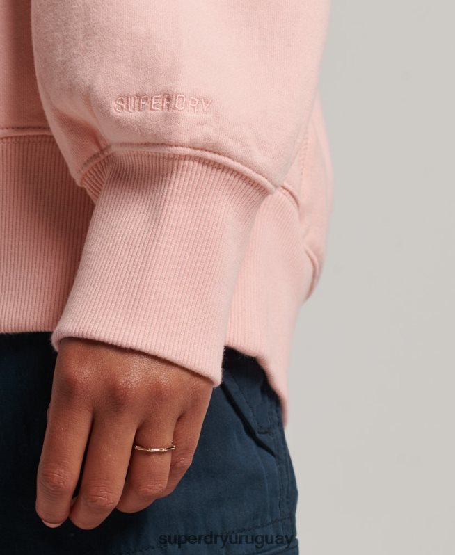 uy Superdry mujer sudadera extragrande esencial de algodón orgánico rosa DT2N8Z3380 ropa