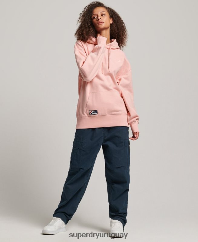 uy Superdry mujer sudadera extragrande esencial de algodón orgánico rosa DT2N8Z3380 ropa