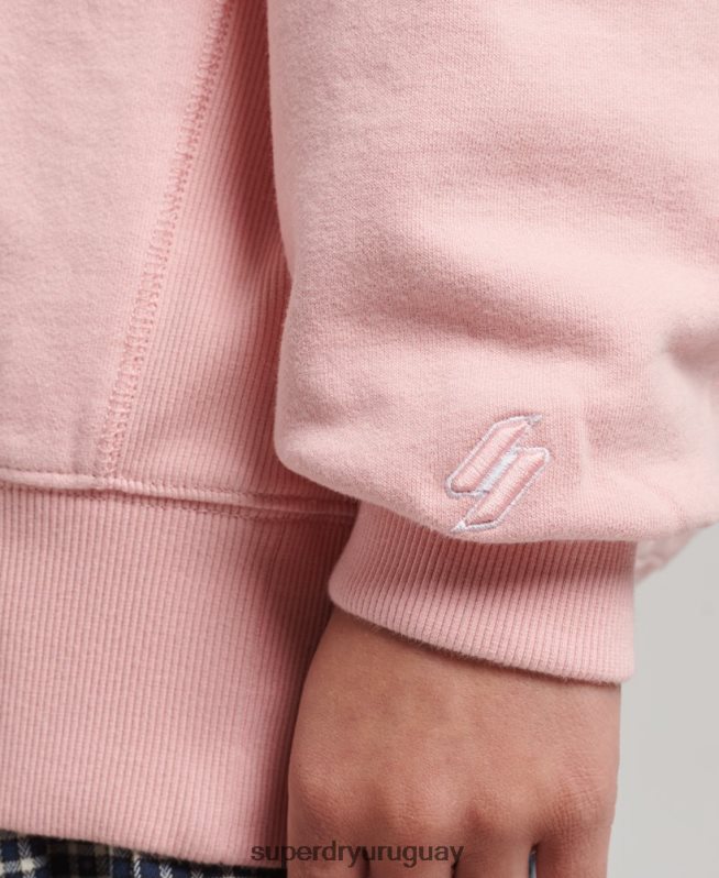 uy Superdry mujer sudadera heritage extragrande con cuello redondo bordado rosa DT2N8Z5808 ropa