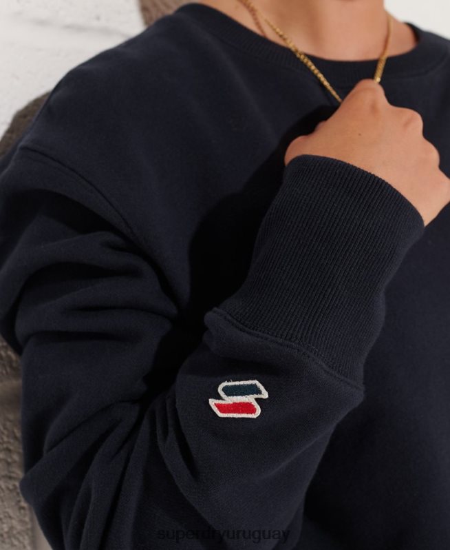uy Superdry mujer sudadera holgada con cuello redondo Code Essential Armada DT2N8Z6078 ropa