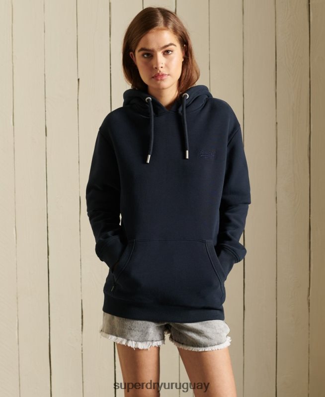 uy Superdry mujer sudadera holgada con logo vintage bordado Armada DT2N8Z6060 ropa