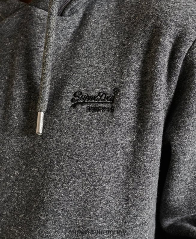uy Superdry mujer sudadera holgada con logo vintage bordado gris oscuro DT2N8Z5929 ropa