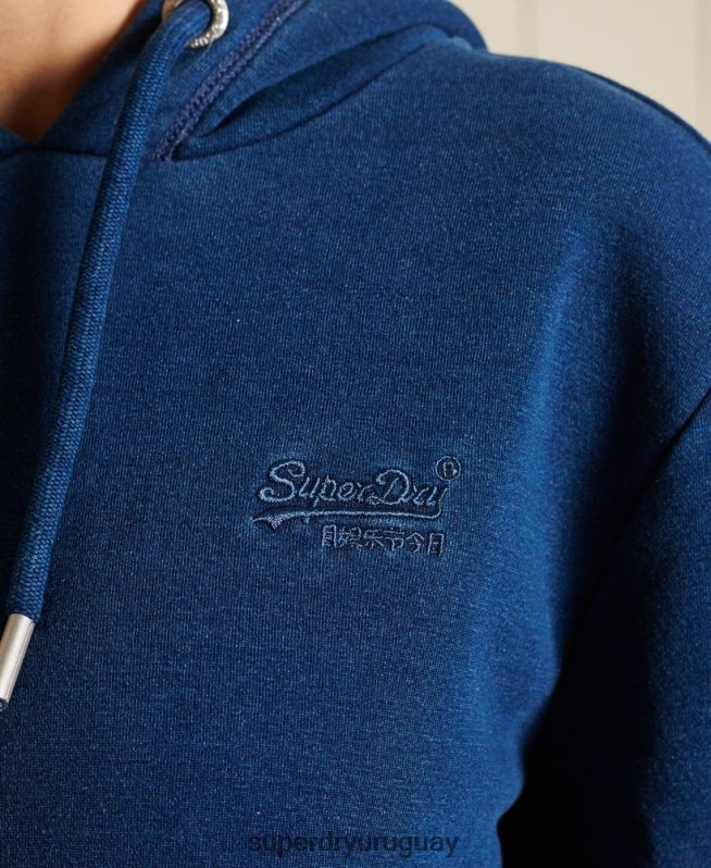 uy Superdry mujer sudadera holgada con logo vintage bordado turquesa DT2N8Z6061 ropa