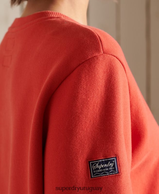 uy Superdry mujer sudadera oversize boho y rock crew rojo DT2N8Z6137 ropa