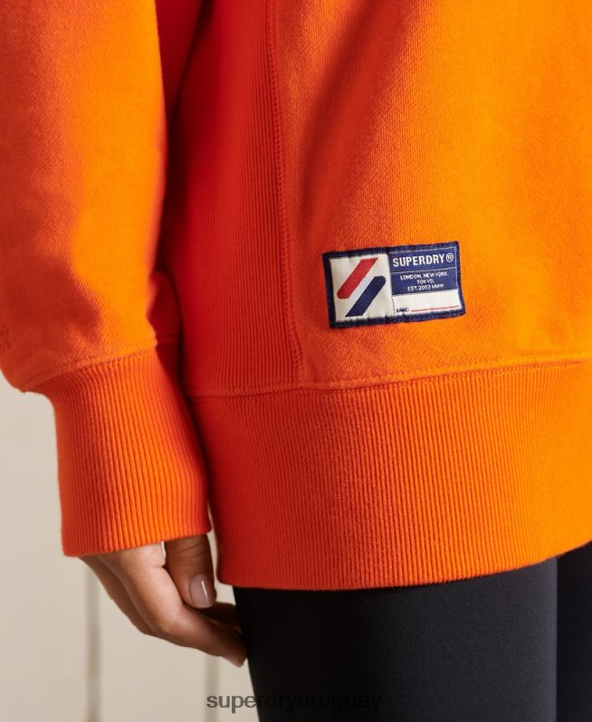 uy Superdry mujer sudadera oversize code essential de algodón orgánico naranja DT2N8Z6044 ropa