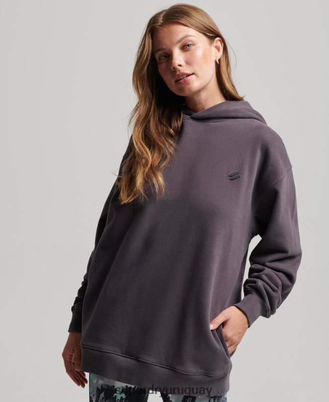 uy Superdry mujer sudadera oversize con capucha y núcleo de algodón orgánico púrpura DT2N8Z6032 ropa