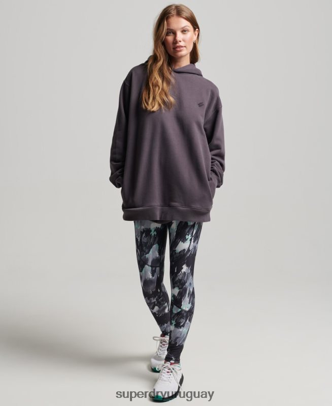 uy Superdry mujer sudadera oversize con capucha y núcleo de algodón orgánico púrpura DT2N8Z6032 ropa
