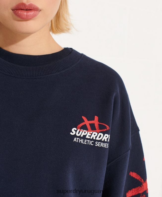 uy Superdry mujer sudadera oversize con cuello redondo Armada DT2N8Z5832 ropa